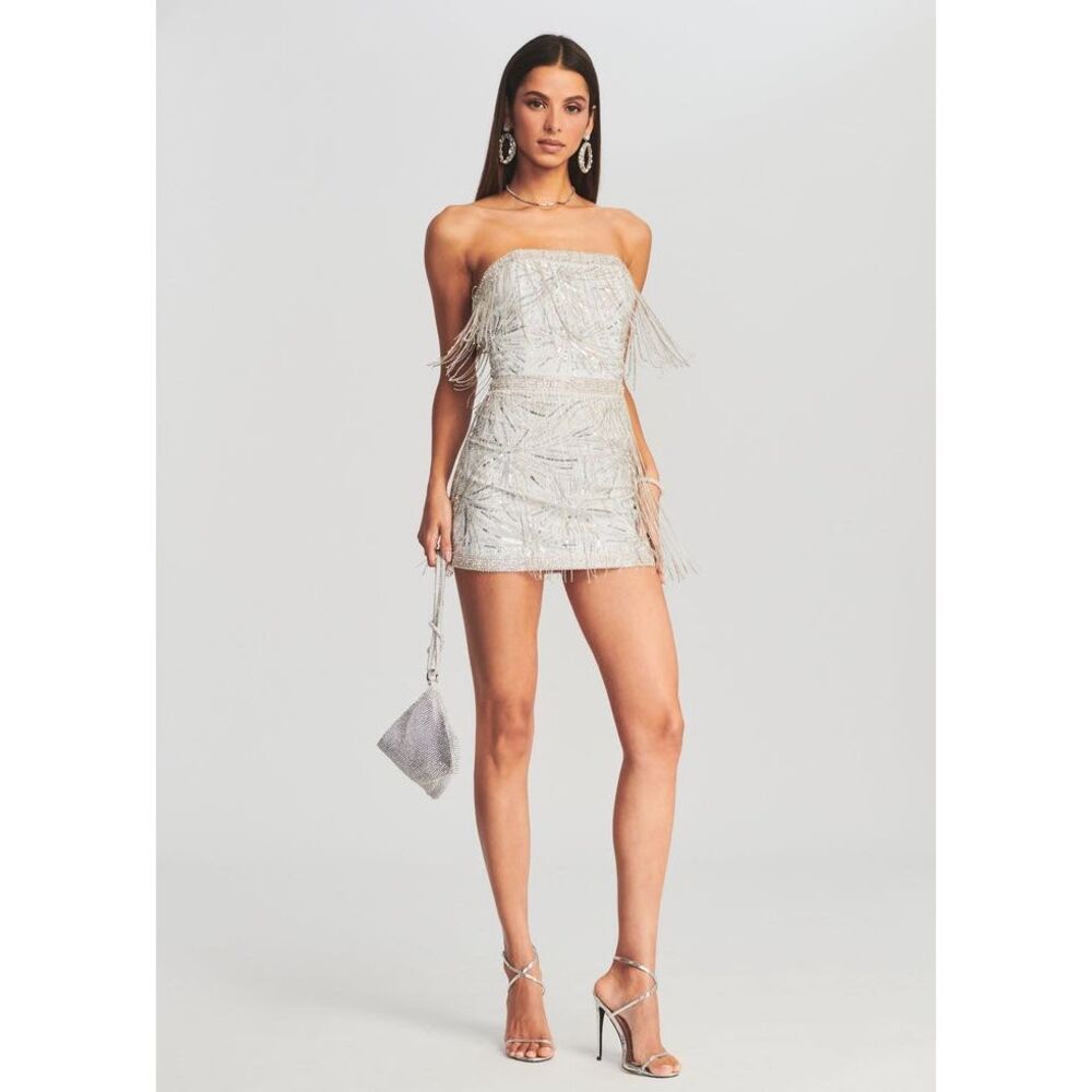RETROFETE DIXIE SEQUIN FRINGE DRESS SIZE XL $1198
